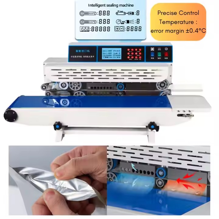 TEPPS 180TP Mini Horizontal Table Continuous Sealer Plastic Bag Sealer with Inkjet Coding